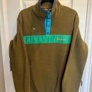 Cotopaxi Men's Olive and Aqua Performance Jacket.